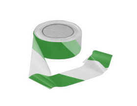 Taśma odgradzająca szerokość 50mm Zielony, biały Taśma ostrzegawcza RS PRO Polietylen o wysokiej gęstości grubość 0.02mm