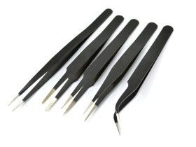 Zestaw 5szt pęset precyzyjnych stalowych ESD11 ESD12 ESD13 ESD14 ESD15