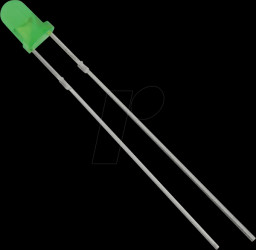 3034G3D-EHE-A LED, 3mm, wired, green, 2500 mcd, 60°