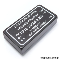 TP10-24S05/5.25V DC-DC In=18-36V Out=5.25V 2A THT TECHNO-PRO