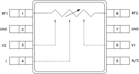 GaAs MMIC SMT Voltage-Variable Attenuator, DC - 8 GHz