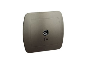 AKORD Gniazdo pojedyncze montaż na łapki lub wkręty satyna metalik AAK3/29 KONTAKT SIMON