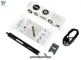 Śrubokręt precyzyjny elektryczny czarny z akumulatorem + bit PH000