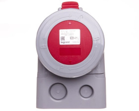 Gniazdo stałe 5P 16A 400V czerwone IP67 P17 TEMPRA PRO 555359
