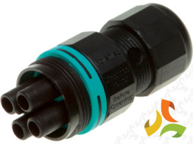 Złączka hermetyczna gniazdo mini 3-torowe przewód okrągły D7-12mm IP68 THB.387.B3A TECHNO LUMIQON