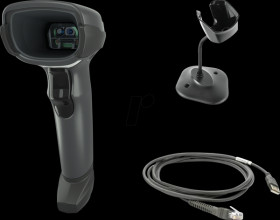 DS4608-HD7U2100SGW Barcode scanner, 2D, USB, DS4608 high density, with stand