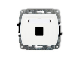 TREND Gniazdo multimedialne pojedyncze bez modułu (standard Keystone) biały GM-1P KARLIK