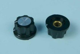 GAŁKA CZARNA 19mm FI=6mm SZARY WSKAŹNIK