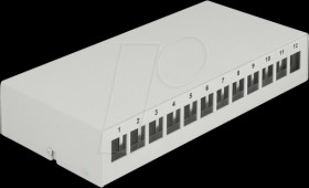 43414 Keystone Patch Panel 12 Port grey