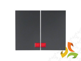 BERKER K.1 Klawisz podwójny z czerwoną soczewką do wyłącznika 2-klawiszowego antracyt mat lakierowany 14377006 HAGER