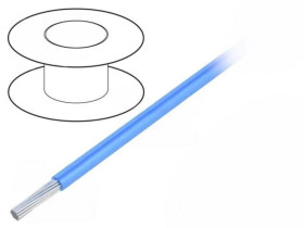 Przewód na rolce 30,5m linka Cu 30AWG PVC niebieski 300V 3047 BL005