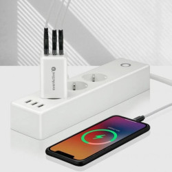 Ładowarka sieciowa everActive GaN SC-655Q z gniazdem USB oraz 2x USB-C PD PPS QC4+ 65W