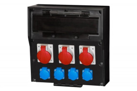 Rozdzielnica gumowa LIDO 18M - gniazda, 2x16A 5p, 32A 5p, 4x230V /18 modułów/