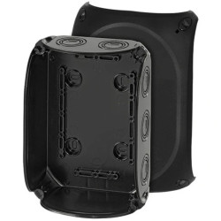 Puszka instalacyjna KF 1000 B natynkowa bez zacisków z linką łączącą pokrywę z podstawą 180x130x77mm hermetyczna IP66 czarna HEN