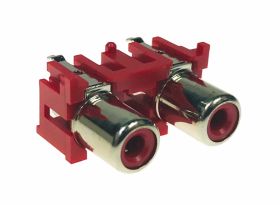Gniazdo 2x RCA do druku - pionowe czerwone