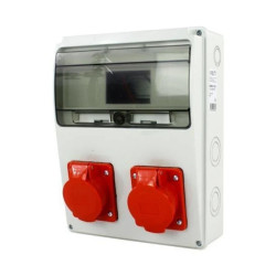 Rozdzielnica siłowa n/t 2x16A 5P 11-modułów IP44 300x230x120 mm NBOX-11M.1 21754