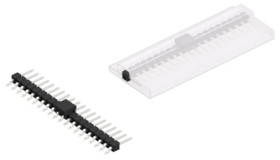 Pin header, 20 pole, pitch 2.54 mm, straight, black, SL12SMD03220ZBSM