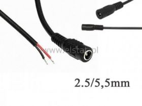 Kabel; przedłużacz DC 2.5/5.5 1m