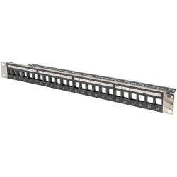 Patch panel pusty RACK 19 1U na 24 moduły keystone czarny STP DIGITUS