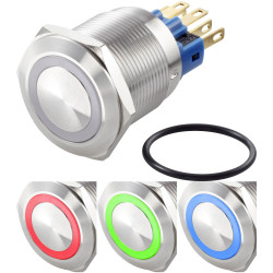 TruComponents 782644 Pushbutton ,Panel Mount,Off/On,SPST,Solder,IP65