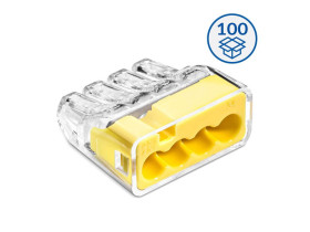 Szybkozłączka wtykowa SCP4 do drutów i wielodrutów 0,75…4 mm2 4-torowa 100szt. 88000004S SIMET