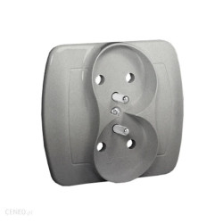 Gniazdo elekt. AKORD AGZ2/26 Podwójne Z/U alum.