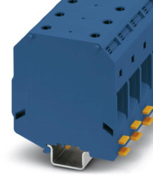 High current terminal, screw connection, 25-95 mm², 2 pole, 232 A, 8 kV, blue, 3247420