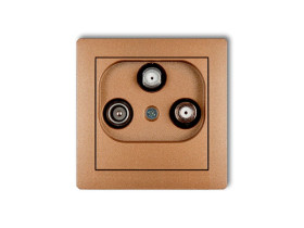 DECO Gniazdo antenowe RTV-SAT końcowe multimedialne (Internet) złoty metalik 8DGM KARLIK