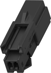 Plug, unequipped, 2 pole, straight, 1 row, black, 2138558-1