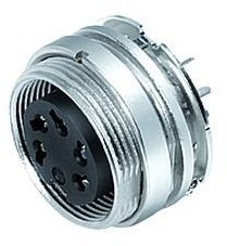 Panel socket, 8 pole, solder connection, screw locking, straight, 09 0474 290 08