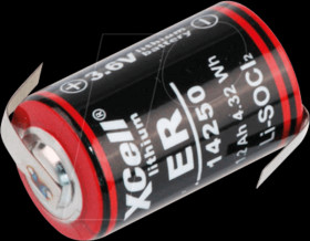 ER14250 XCell Lithium, 1/2AA, 1200 mAh, 15x25mm