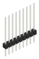 Pin header, 9 pole, pitch 2.54 mm, straight, black, 10046814