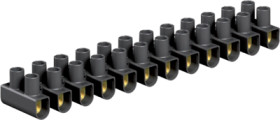 Lustre terminal, 12 pole, 2.5-10 mm², clamping points: 12, black, screw connection, 57 A, 2056380
