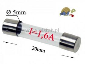 1,6A bezpiecznik szklany zwłoczny; 5x20mm