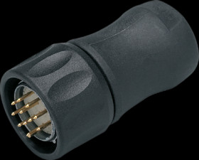 Plug, M23, 12 pole, solder connection, straight, E60123