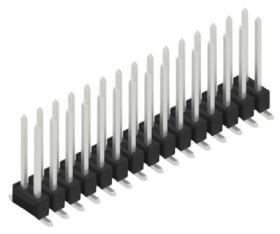 Pin header, 30 pole, pitch 2.54 mm, angled, black, 10049928