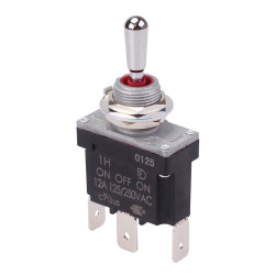 On-Off-On Sealed 12mm Toggle Switch SPDT 12A IP68