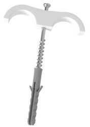 Obejma do rur elektroinstalacyjnych z kołkiem rozporowym typ OP-2K biały UV /100szt./ 68511