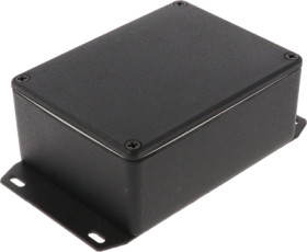 Aluminum die cast enclosure, (L x W x H) 110 x 82 x 44 mm, black (RAL 9005), IP65, 1590WSFBK