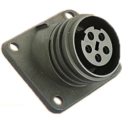 Panel socket, 3 pole, screw connection, screw locking, straight, PX0941/03/S