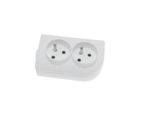 Rozgałęźnik do przedłużacza 2-gniazda z/u biały GN-20
