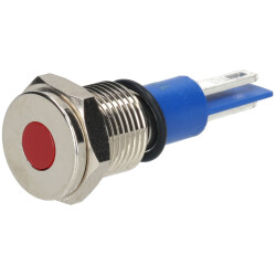R-TECH 657099 Panel Indicator 10mm Flat 24V Whi Black Plated Brass
