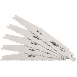 Draper 38755 Bi-metal Reciprocating Saw Blades-Metal Cutting 150mm 8-14tpi 5Pc