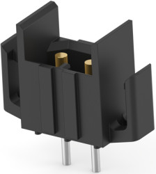 Pin header, 2 pole, pitch 4.2 mm, straight, black, 2-640497-4