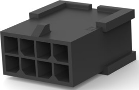 Plug housing, 8 pole, pitch 3 mm, straight, natural, 3-794616-8