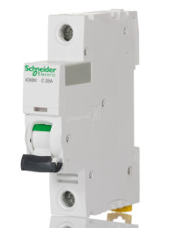 Wyłącznik nadprądowy MCB, Typ C, 1-biegunowy, 25A, 100 → 133V, 72V, na szynę DIN, Schneider Electric A9F, iC60H