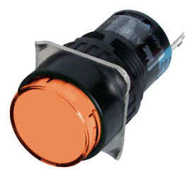 Lampka kontrolna do montażu panelowego Pomarańczowy 16mm LED Czarny Idec