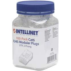 Intellinet 790680 90 Cat6A RJ45 Modular Plugs STP Solid Wire Silver 90 pieces