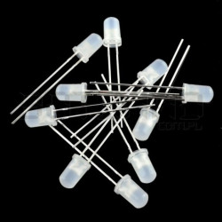 Dioda LED 5 mm niebieska clear matowa - 10szt.
