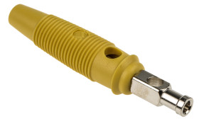 Adapter z wtykiem bananowym Męski Połączenie lutowane typ Wtyk bananowy Żółty 30A Hirschmann Test & Measurement rozmiar